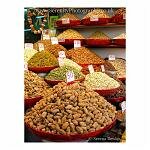 Jaggery and dried fruit attractively displayed. India.