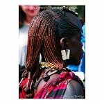 Maasai Warrior's hennaed hair. Tanzania, Africa.
