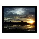 A beautiful sunset over the famous River Kwai in Thailand.