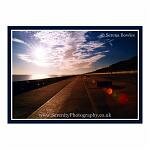 Striking shot along a seawall, which disappears into the distance. Samphire Hoe, England.