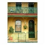 Yellow and green house front. Australia.