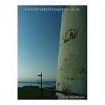 A Martello tower stands overlooking Folkestone, England.